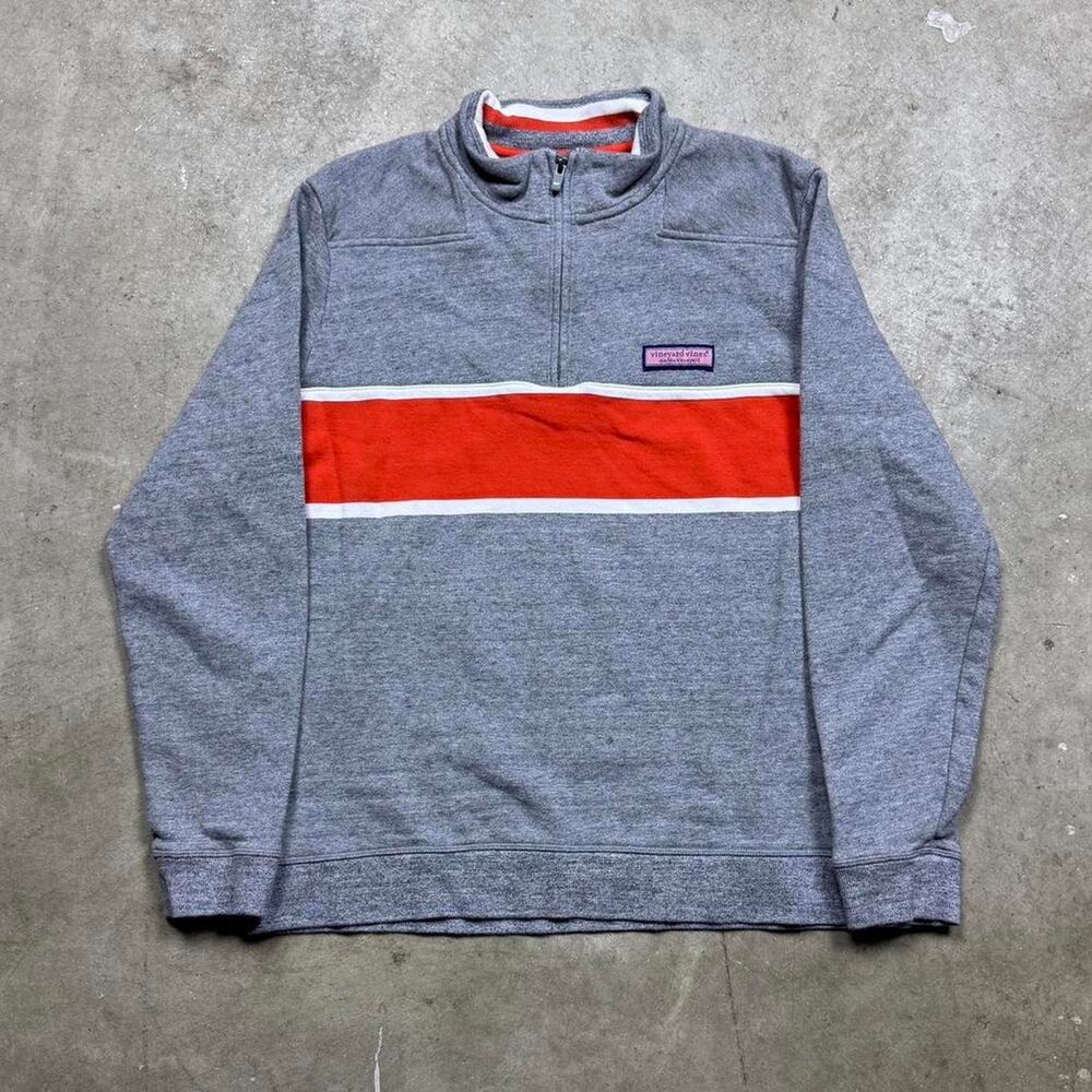 Vineyard vines grey quarter zip